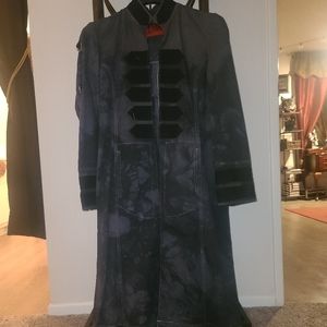 TRIPP coat Tye Dye Military black long coat